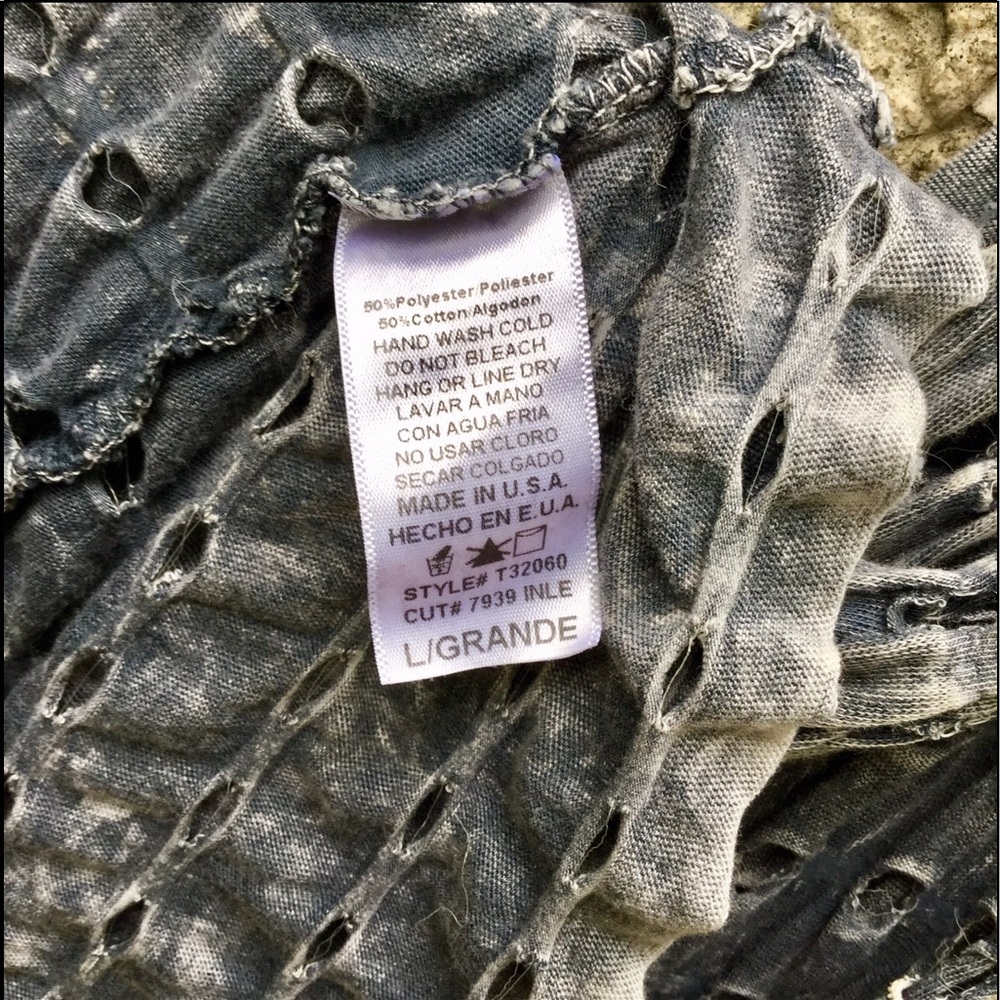 Tank Top Mona B Double Layer Gray Flowy - Picture 6 of 8